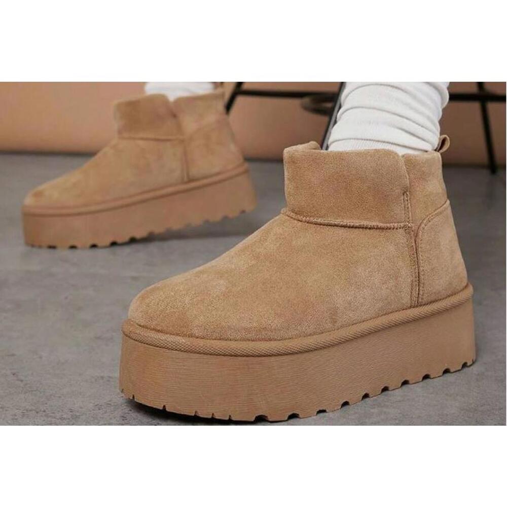 Shein SHUZIA Women's Faux Suede Slip On Booties - Size 8
